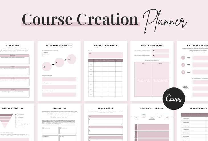 Ladystrategist Course Creation Planner Canva Template instagram canva templates social media templates etsy free canva templates