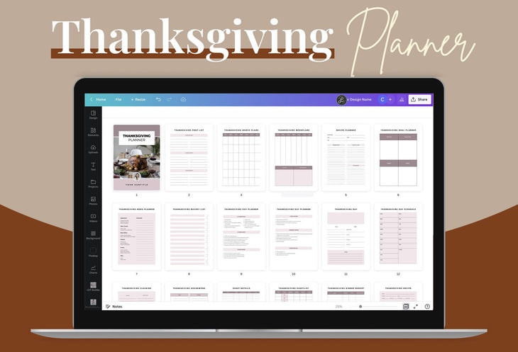 Ladystrategist Thanksgiving Canva Planner Template instagram canva templates social media templates etsy free canva templates