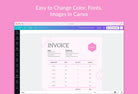 Ladystrategist Thistle Pink Invoice Canva Template Printable and Editable instagram canva templates social media templates etsy free canva templates