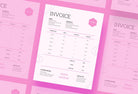 Ladystrategist Thistle Pink Invoice Canva Template Printable and Editable instagram canva templates social media templates etsy free canva templates