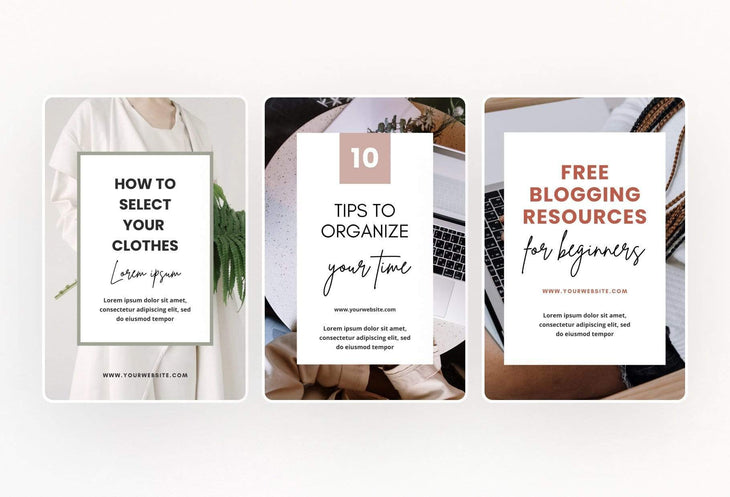 Ladystrategist 14 Modern Pinterest Templates for Bloggers and Coaches in All Industries - Editable Canva Template Pack 03 instagram canva templates social media templates etsy free canva templates
