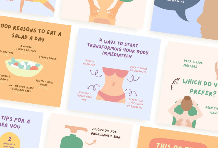 Ladystrategist 20 Beauty and Wellness Instagram Post Canva Templates instagram canva templates social media templates etsy free canva templates