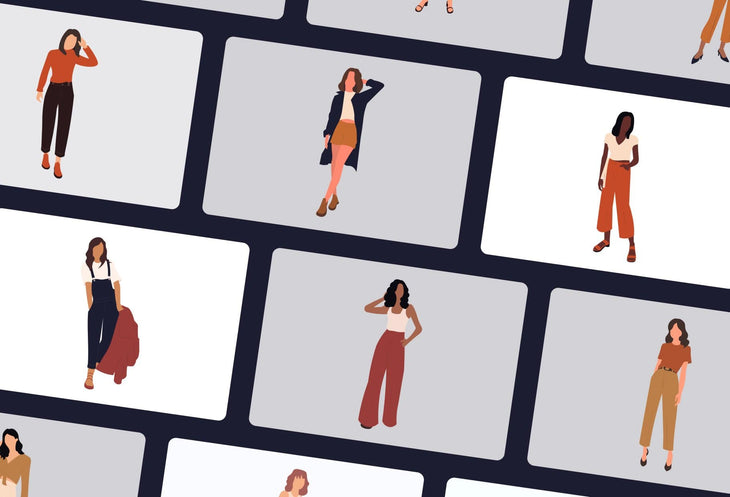Ladystrategist 20 Fashion Illustrations Pack 02 - Fully Editable in Canva instagram canva templates social media templates etsy free canva templates
