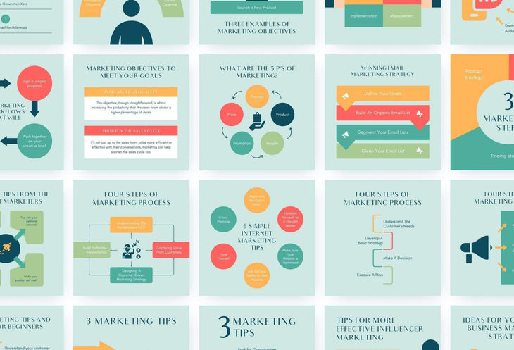 Ladystrategist 20 Marketing Tips and Infographics - Instagram Engagement Posts - Fully Editable Canva Templates instagram canva templates social media templates etsy free canva templates