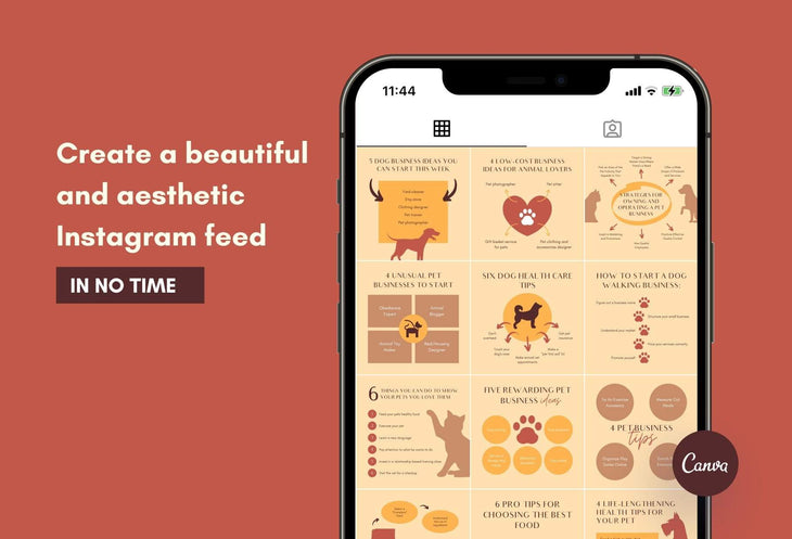 Ladystrategist 20 Pets Business Tips and Infographics - Instagram Engagement Posts - Fully Editable Canva Templates instagram canva templates social media templates etsy free canva templates