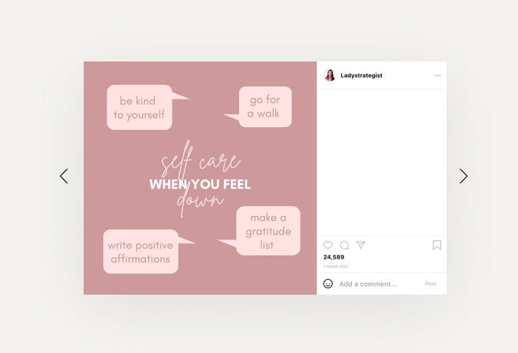 Ladystrategist 20 Self Care Infographics Instagram Posts Fully Editable Canva Templates instagram canva templates social media templates etsy free canva templates