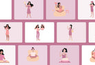 Ladystrategist 20 Unique Beauty and Self Care Illustrations - Fully Editable in Canva instagram canva templates social media templates etsy free canva templates