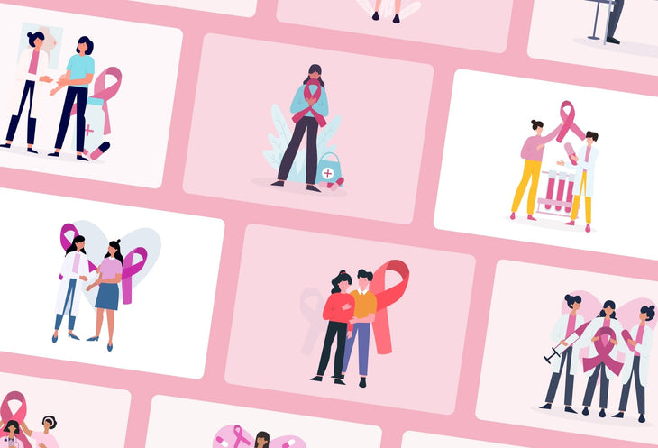 Ladystrategist 20 Unique Breast Cancer Awareness Illustrations Fully Editable in Canva instagram canva templates social media templates etsy free canva templates
