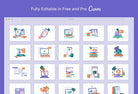 Ladystrategist 20 Unique E-Learning Conceptual Illustrations Fully Editable in Canva instagram canva templates social media templates etsy free canva templates