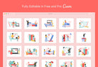 Ladystrategist 20 Unique Education Illustrations Fully Editable in Canva Pack 02 instagram canva templates social media templates etsy free canva templates