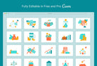 Ladystrategist 20 Unique Finance Illustrations Fully Editable in Canva instagram canva templates social media templates etsy free canva templates
