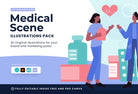 Ladystrategist 20 Unique Medical Scene Illustrations Fully Editable in Canva instagram canva templates social media templates etsy free canva templates