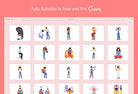 Ladystrategist 20 Unique Mental Health Illustrations Fully Editable in Canva V2 instagram canva templates social media templates etsy free canva templates