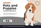 Ladystrategist 20 Unique Pets and Puppies Illustrations Fully Editable in Canva instagram canva templates social media templates etsy free canva templates