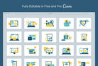 Ladystrategist 20 Unique Privacy and Big Data Conceptual Illustrations Fully Editable in Canva instagram canva templates social media templates etsy free canva templates