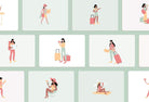 Ladystrategist 20 Unique Travel Illustrations - Fully Editable in Canva instagram canva templates social media templates etsy free canva templates