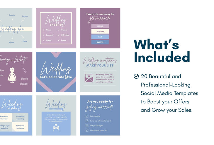 Ladystrategist 20 Wedding Infographics Instagram Posts Fully Editable Canva Templates instagram canva templates social media templates etsy free canva templates