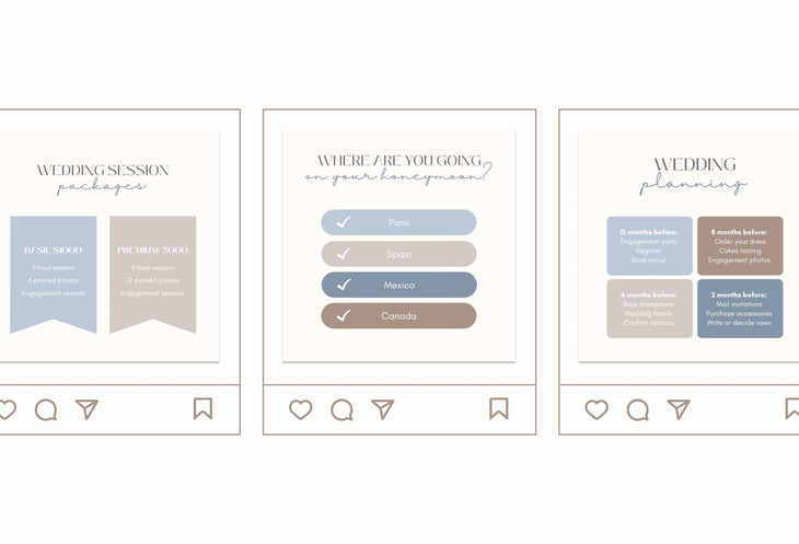 Ladystrategist 20 Wedding Infographics Instagram Posts Fully Editable Canva Templates V2 instagram canva templates social media templates etsy free canva templates