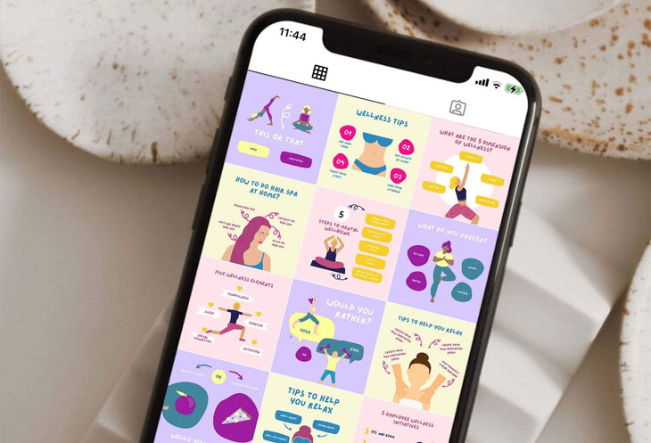 Ladystrategist 20 Wellness Lists Instagram Posts - Fully Editable Canva Templates instagram canva templates social media templates etsy free canva templates