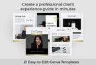 Ladystrategist 21 Page Client Goodbye Packet for Coaches - Editable Canva Template Chic Marble + Gold Collection instagram canva templates social media templates etsy free canva templates