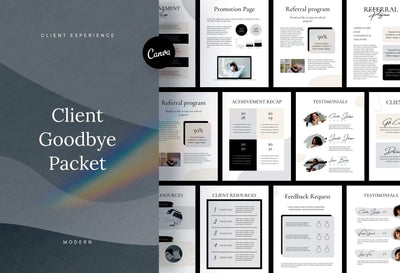 Ladystrategist 21 Page Client Goodbye Packet for Coaches - Editable Canva Template Modern Collection instagram canva templates social media templates etsy free canva templates
