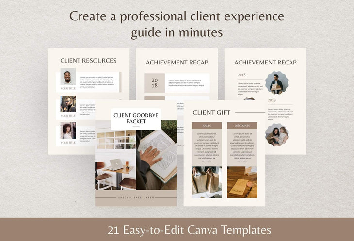 Ladystrategist 21 Page Client Goodbye Packet for Coaches - Editable Canva Template Neutral Collection instagram canva templates social media templates etsy free canva templates