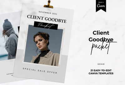 Ladystrategist 21 Page Client Goodbye Packet for Coaches Editable Canva Template Soho Collection instagram canva templates social media templates etsy free canva templates