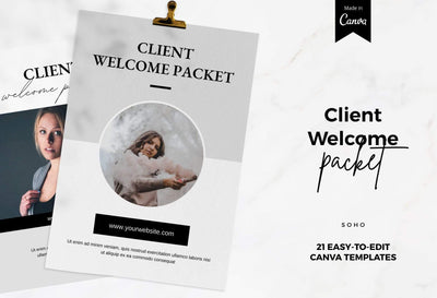 Ladystrategist 21 Page Client Welcome Packet for Coaches Editable Canva Template Soho Collection instagram canva templates social media templates etsy free canva templates