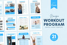Ladystrategist 21 Page Workout Program Ebook Navagio Canva Templates instagram canva templates social media templates etsy free canva templates
