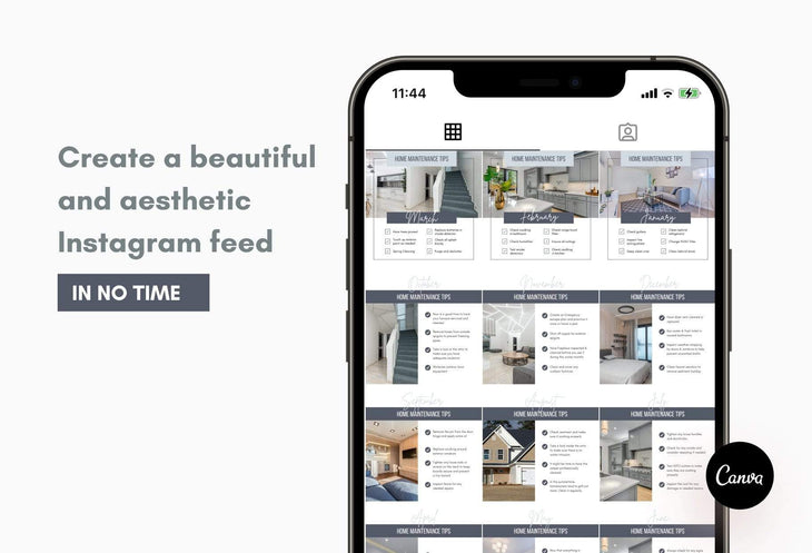 Ladystrategist 24 Real Estate Realtor Monthly Maintenance  - Instagram Post Canva Templates instagram canva templates social media templates etsy free canva templates