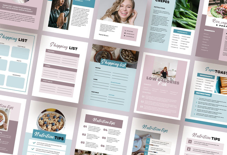 Ladystrategist 25 Page Nutrition Recipe Ebook Lotion Pink Editable Canva Templates instagram canva templates social media templates etsy free canva templates