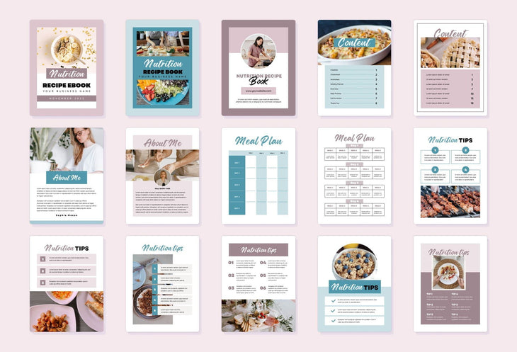 Ladystrategist 25 Page Nutrition Recipe Ebook Lotion Pink Editable Canva Templates instagram canva templates social media templates etsy free canva templates