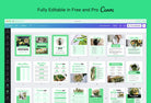 Ladystrategist 25 Page Nutrition Recipe Ebook Seafoam Editable Canva Templates instagram canva templates social media templates etsy free canva templates