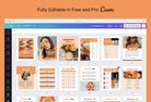 Ladystrategist 25 Page Nutrition Recipe Ebook Tangerine Editable Canva Templates instagram canva templates social media templates etsy free canva templates