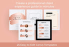 Ladystrategist 25 Page Service and Pricing Guide Editable Canva Template - Black Rose Gold Collection instagram canva templates social media templates etsy free canva templates