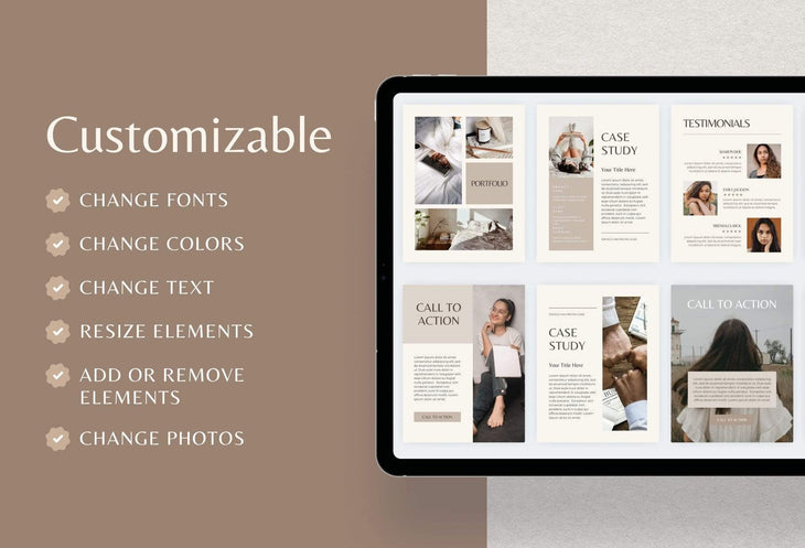 Ladystrategist 25 Page Service and Pricing Guides - Neutral instagram canva templates social media templates etsy free canva templates