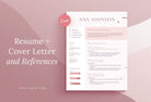 Ladystrategist 3 Page Resume + Cover Letter and References - Rose Gold instagram canva templates social media templates etsy free canva templates