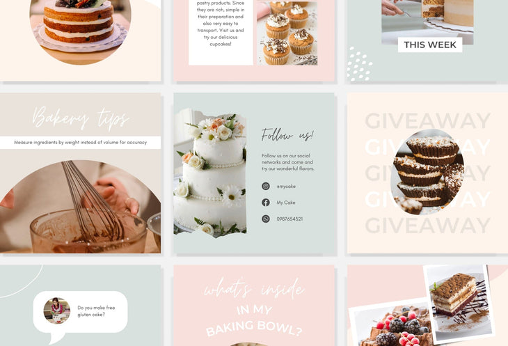 Ladystrategist 30 Bakery Instagram Post Canva Templates instagram canva templates social media templates etsy free canva templates