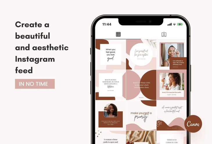 Ladystrategist 30 Beauty Quotes - Instagram Post Canva Templates instagram canva templates social media templates etsy free canva templates