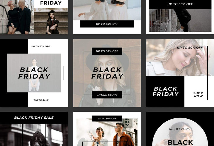 Ladystrategist 30 Black Friday Instagram Promo Posts Canva Templates V2 instagram canva templates social media templates etsy free canva templates