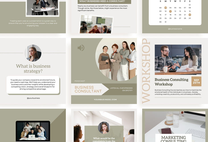 Ladystrategist 30 Business Consulting Instagram Post Canva Templates V2 instagram canva templates social media templates etsy free canva templates
