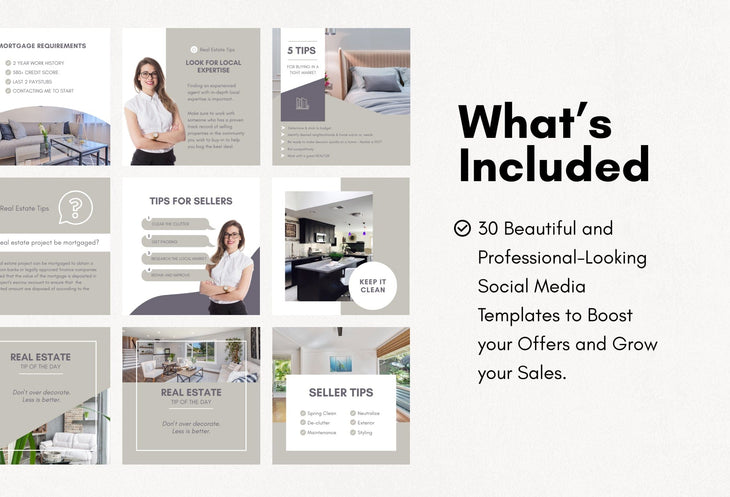 Ladystrategist 30 Buyer and Seller Real Estate Tips Instagram Post Canva Templates instagram canva templates social media templates etsy free canva templates