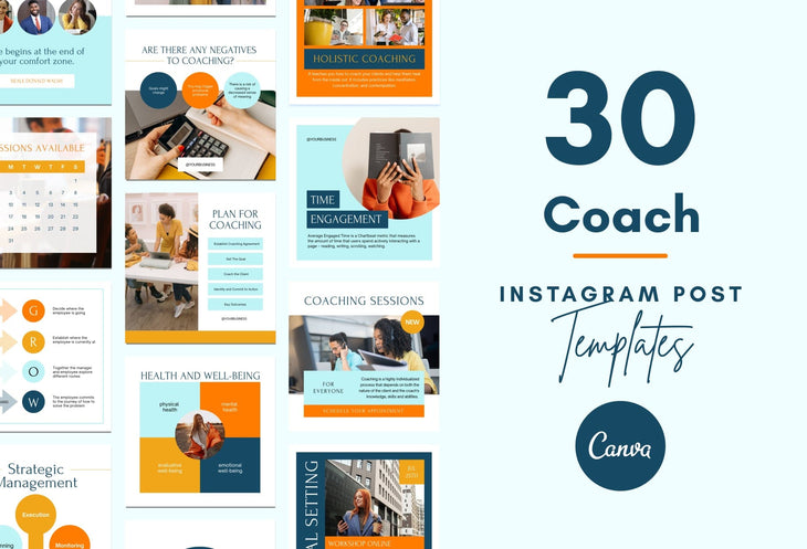 Ladystrategist 30 Coach Instagram Post Canva Templates instagram canva templates social media templates etsy free canva templates