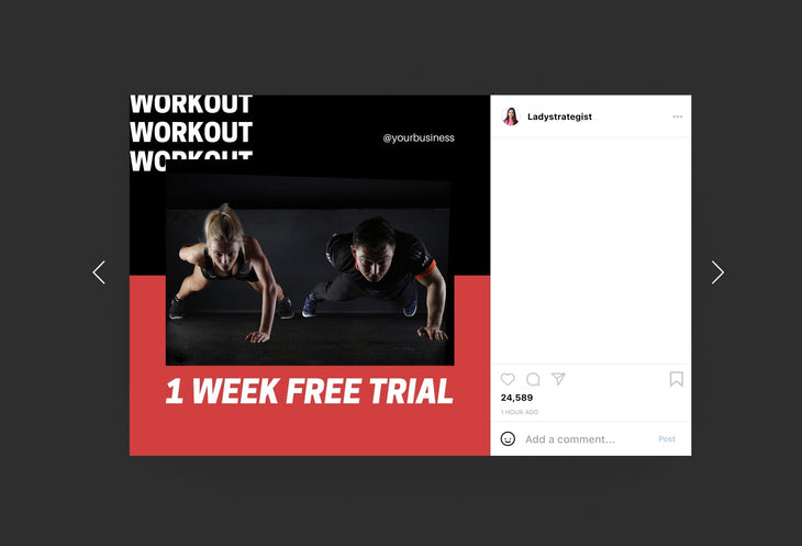 Ladystrategist 30 Dark Fitness Instagram Engagement Post Canva Templates instagram canva templates social media templates etsy free canva templates