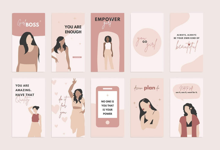 Ladystrategist 30 Girl Boss Instagram Stories Quotes instagram canva templates social media templates etsy free canva templates