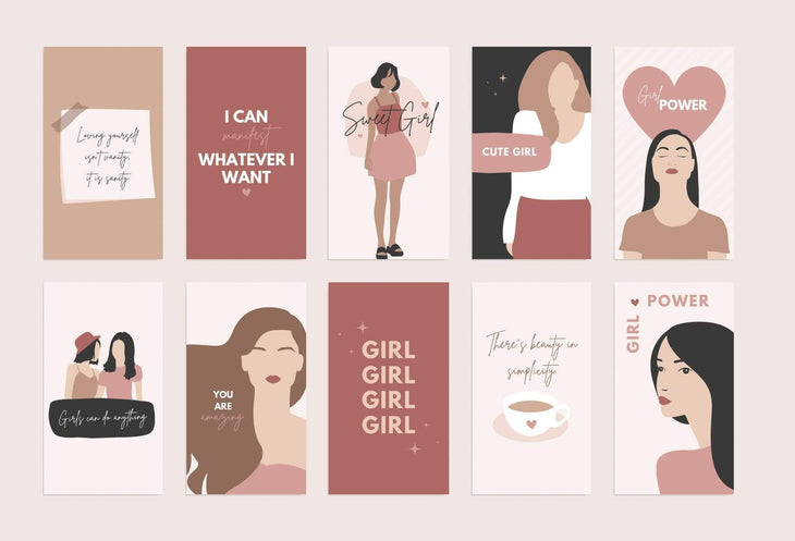 Ladystrategist 30 Girl Boss Instagram Stories Quotes instagram canva templates social media templates etsy free canva templates