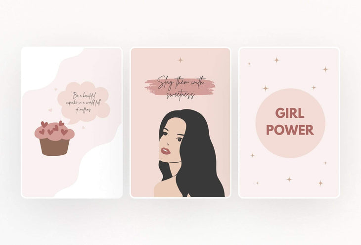 Ladystrategist 30+ Girl Boss Pins Quotes - Editable Canva Templates Rose Gold instagram canva templates social media templates etsy free canva templates