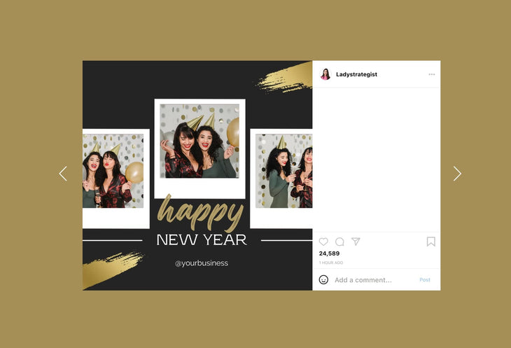 Ladystrategist 30 Golden New Year Instagram Post Canva Templates instagram canva templates social media templates etsy free canva templates