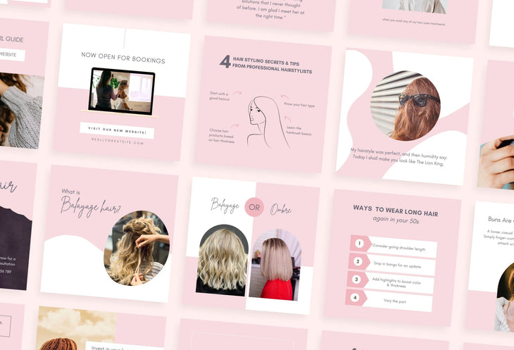 Ladystrategist 30 Hairstyle Instagram Post Canva Templates instagram canva templates social media templates etsy free canva templates
