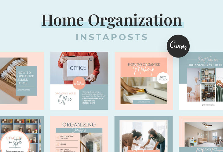 Ladystrategist 30 Home Organization Instagram Post Canva Templates instagram canva templates social media templates etsy free canva templates